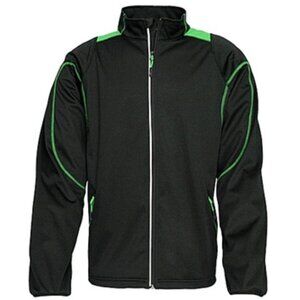 Whiteridge's BASELINE Style#  809 SOFT SHELL MEN'S JACKET - BLACK / GREEN
